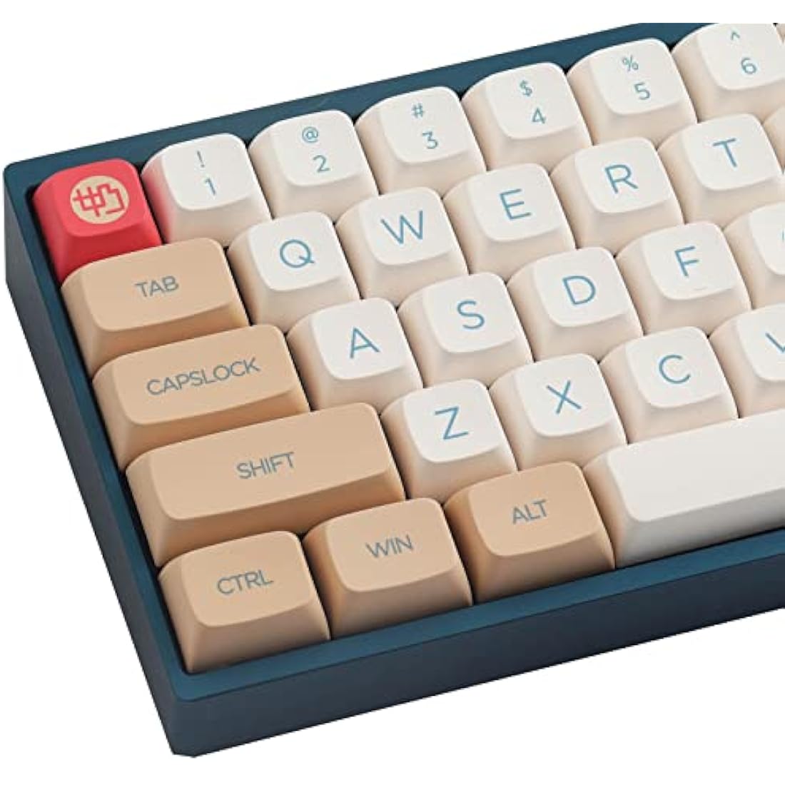 Tsungup Keycaps - DYE-Sub -PBT Keycaps - English (US) Layout - XDA Profile - 138 Key - MX Stems - for Mechanical Keyboards - Soy Milk