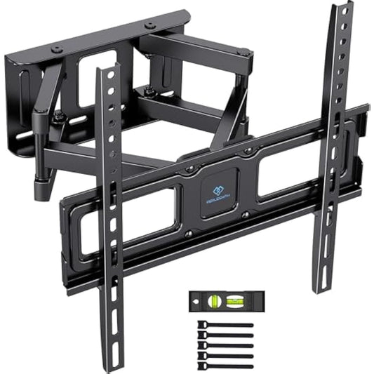 PERLESMITH TV Wall Bracket, Swivel Tilt for 26-70 Inch Flat & Curved TVs up to 45kg, Sturdy Wall Mount Max. VESA 400x400mm