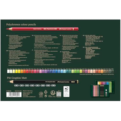 Faber-Castell Art & Graphic Polychromos Colour Pencil, Gift Set, Mixed Media Multicoloured, Polychromos Gift Set, For Art, Craft, Drawing, Sketching, Home, School, University, Colouring