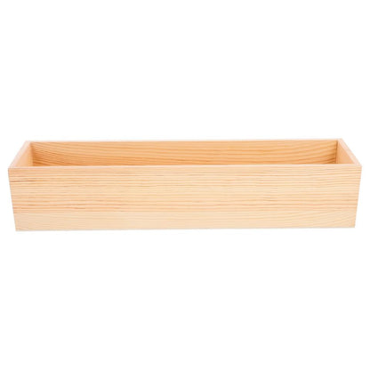 MUCKLILY Wooden Storage Box No Lid Small Organizer Box for Home Office Craft Storage Container Plain Wooden for Desktop Jewelry Display 15.75 X 3.94