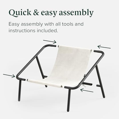 Zinus Ada Accent Sling Chair 78x78x89 cm - Metal Framed Armchair with Shredded Foam Cushioning - Boucle Accent Chair