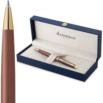 Waterman Hémisphère Ballpoint Pen | Copper Red (The Understated Edit Collection) | Medium Point with Blue Ink | Gift Box