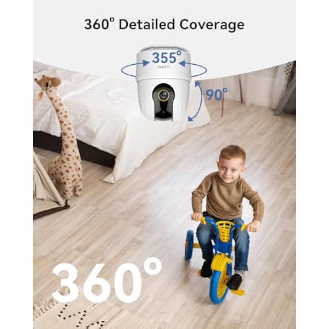 Imou 2.5K Security Camera Indoor, WiFi Camera 4MP, Pet Dog Camera Baby Monitor with Motion Sound Detection, 360° Rotation, 10M Night Vision, 2-Way Audio, Privacy Mode, Works with Alexa, 2.4GHz Only