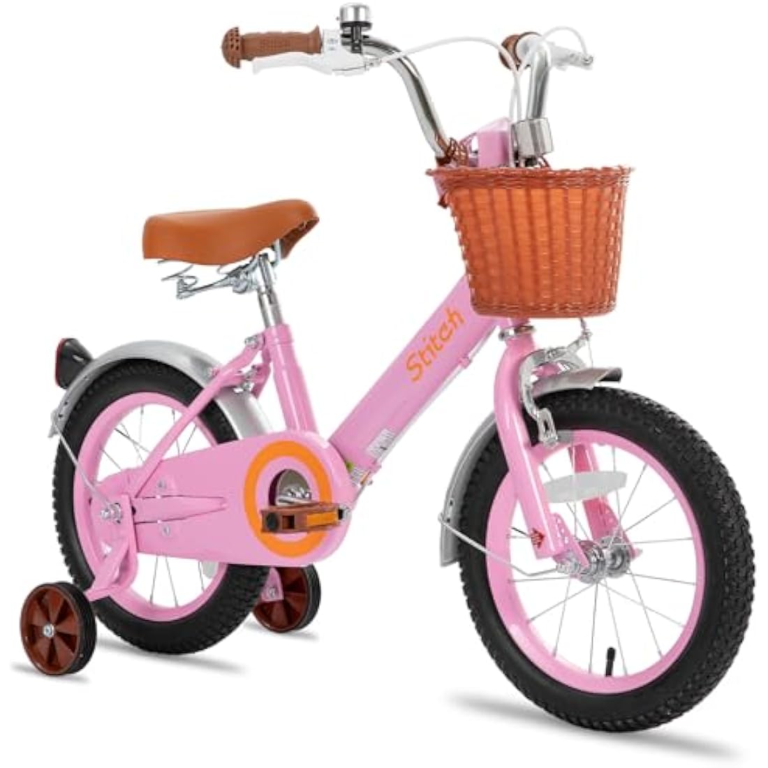 STITCH Retro 12/14/16/18 Inch Kids Bike for 2-9 Years Old Girls, 12/14/16/18 Inch Wheels Girls Bike with Stabilisers & Basket