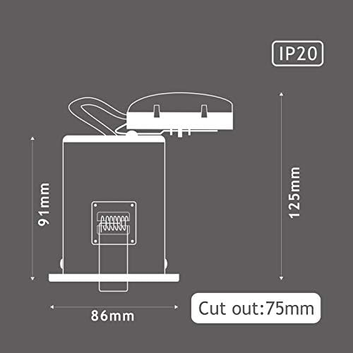 10 X Sanlumia LED Fire Rated Downlight Can GU10 Recessed Ceiling Twist & Lock Downlight IP20 Chrome