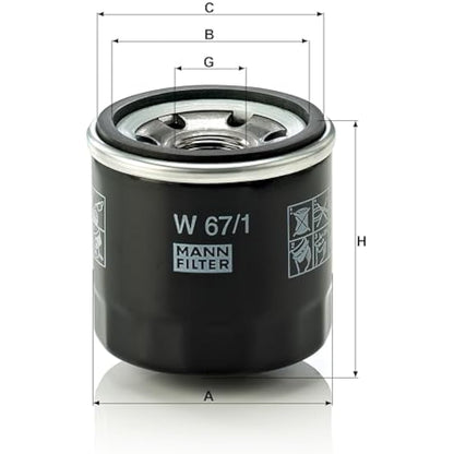 MANN-FILTER W 67/1 Oil Filter - for Cars + Transporters