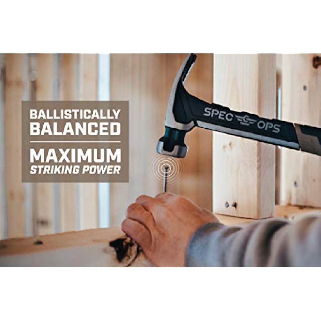 Spec Ops Tools 20 oz Rip Claw Nailing Hammer with Smooth Face, Shock-Absorbing Grip, 3% Donated to Veterans