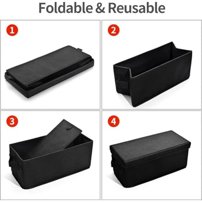 UENTIP CD Storage Boxes - Pack of 4 CD Case Storage - 13.2" x 5.9" x 5.3", Container holds 30 CDs in full jewel cases, 60 CDs in slim cases, and 165 discs in CD sleeves - Black
