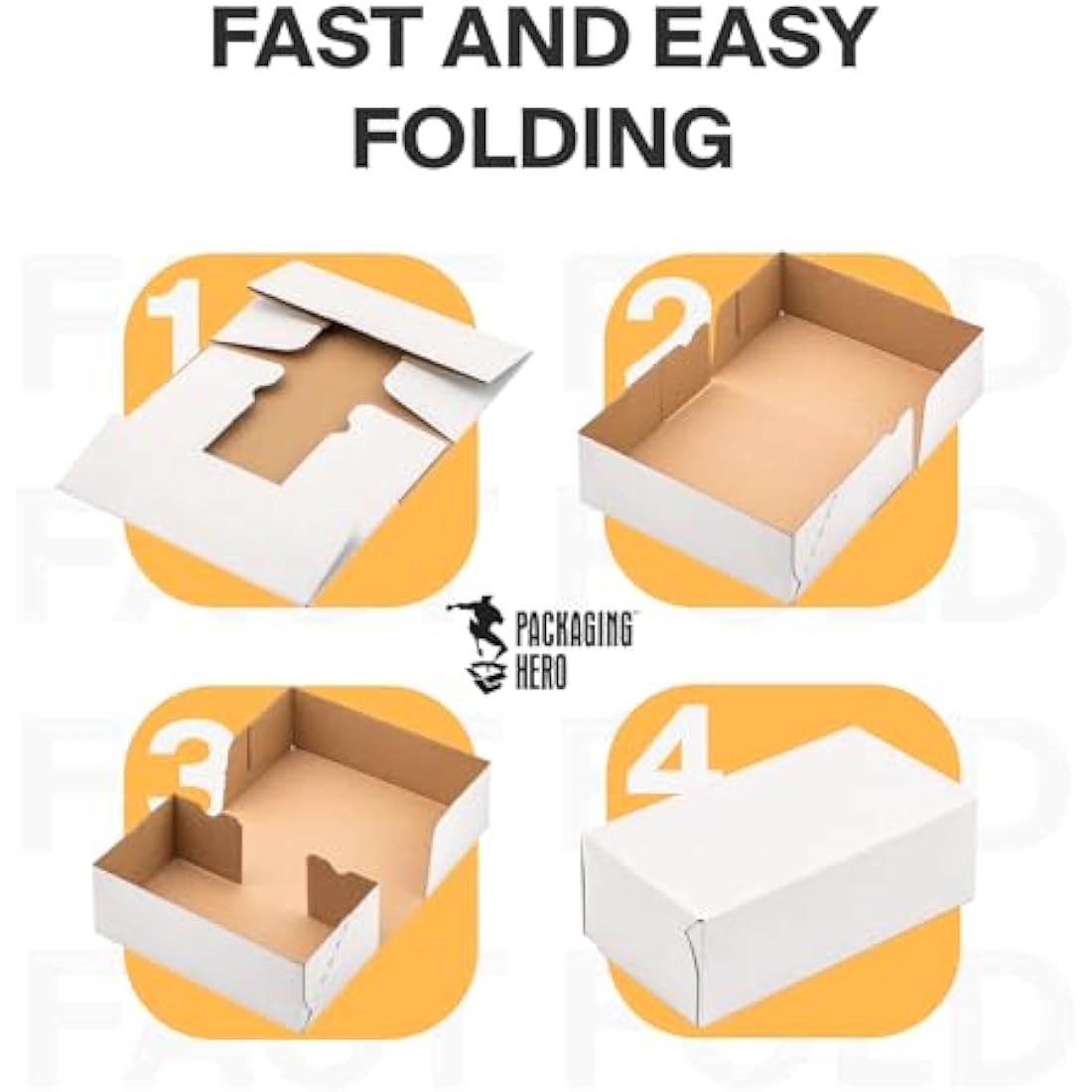 Packaging Hero 20 x 15 X 10 cm (aprox. 8" x 6" x 4") White Corrugated Cardboard Mailing Boxes, gift boxes, e-commerce box with free clear round stickers (10 pack)