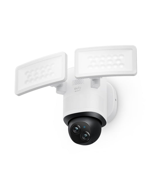 eufy Security Floodlight Camera E340 Dual Cameras Wired Outdoor Security Camera, 3K Resolution, Pan & Tilt, 24/7 Recording, Dual-Band Wi-Fi, 2,000