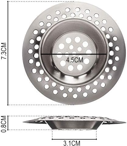 (Set of 2) Tomario Stainless Steel Kitchen Sink Strainer Plug, Standard Strainer Drain Protector for Bathroom/Kitchen