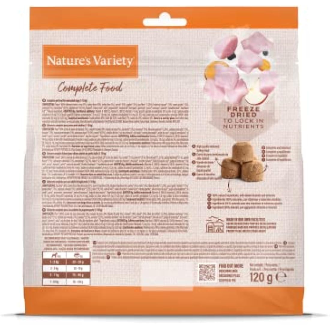 Nature's Variety Complete Freezed Dried Food Turkey for Dogs Mini and Small - Case 7 x 120 g