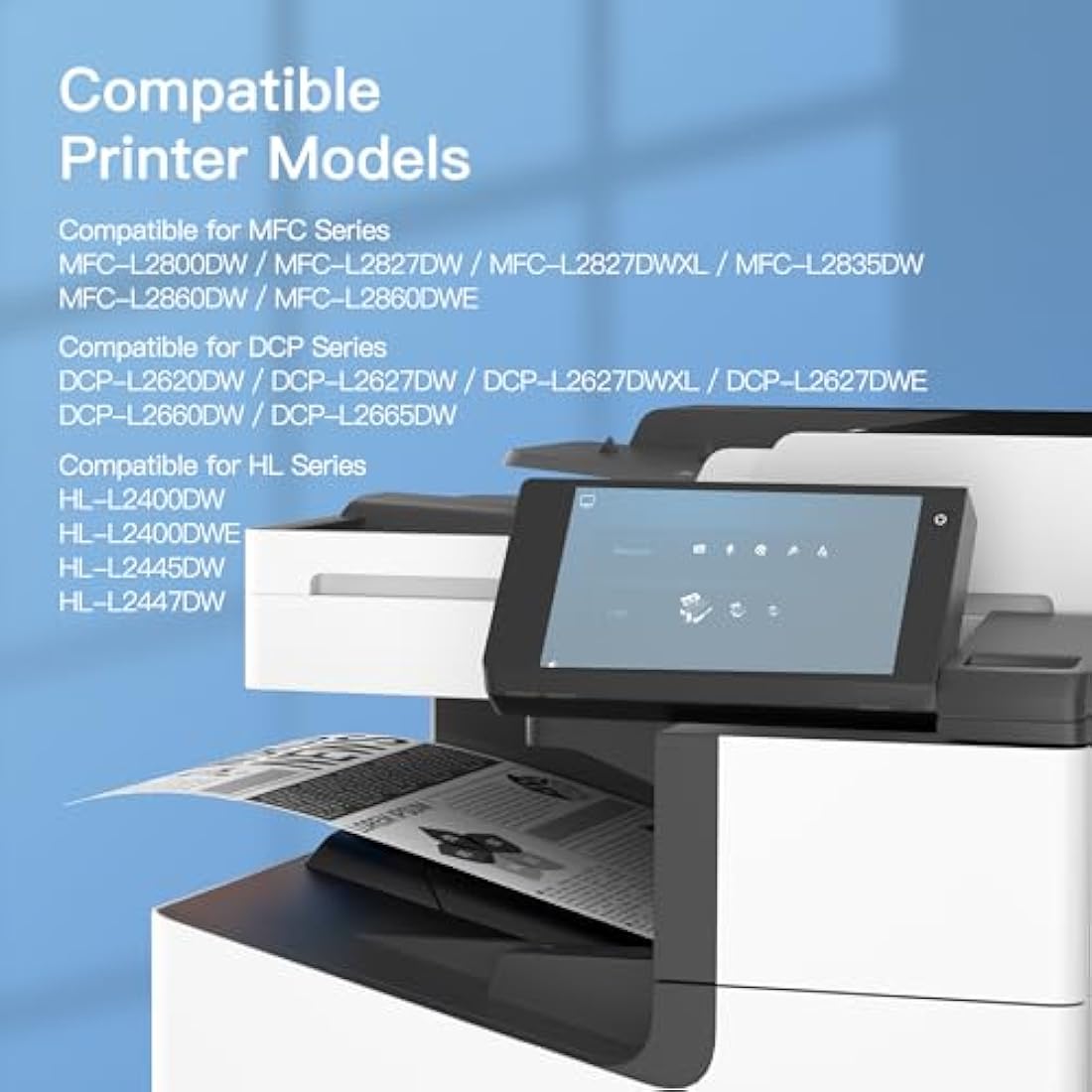 GPC Image TN2510XL TN-2510XL MFC-L2835DW Toner Compatible with Brother TN-2510 XL TN 2510XL 2510 for HL-L2400DW HL-L2400DWE MFC-L2800DW DCP-L2620DW MFC-L2860DWE DCP-L2627DW With chip (2 black)