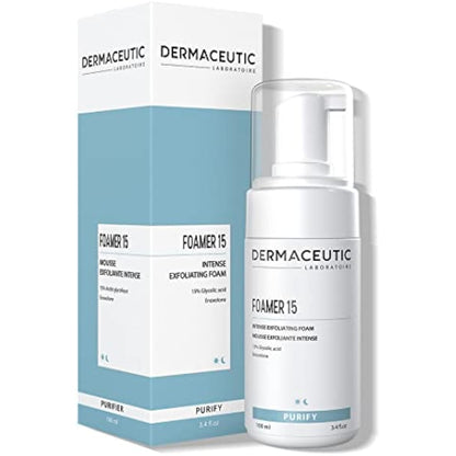 Dermaceutic Foamer 15 - Gentle foaming cleanser - Brightening face wash - Exfoliating cleanser for a clear and bright complexion - 100ml