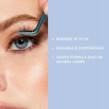 KISS Falscara Wisps Multipack, Style 03, Reusable Featherlight Eyelash Lengthening Wisps Black