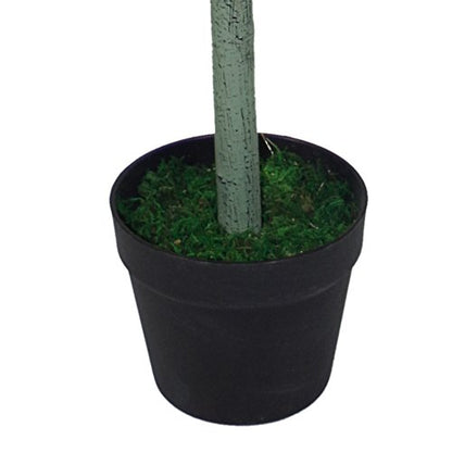 Leaf Design UK 120cm (4ft) Artificial Topiary Bay Tree Pyramid Extra Large Black Plastic Pot, Green Cone