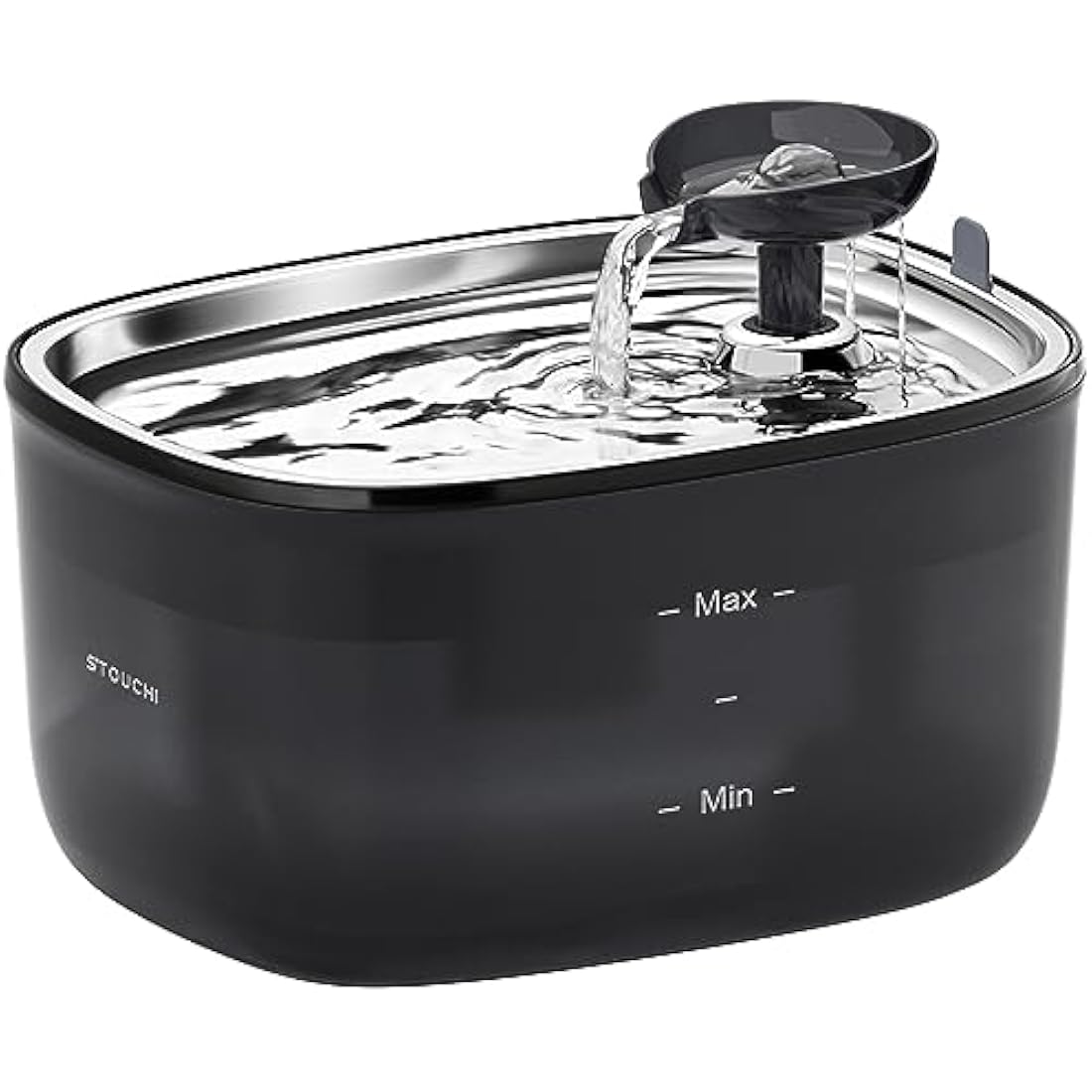 Stouchi Cat Water Fountain, 2.5L Ultra Quiet LED Light BPA Free with 2 Activated Carbon Filters,Dog Water Fountain Transparent Water Tank