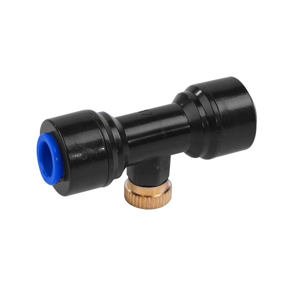 VOANZO 10 Pieces T-Piece Water Pipe Connector with Brass Mist Nozzles - Irrigation System Sprayer Sprinkler Spray Nozzle T-Connector for Outdoor