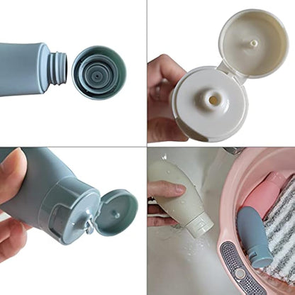 3 Pcs Travel Bottles Set,60ML Travel Bottles & Containers,Small Mini Empty Plastic Squeeze Bottles for Travel Toiletries,Shampoo and Conditioner with Storage Bag