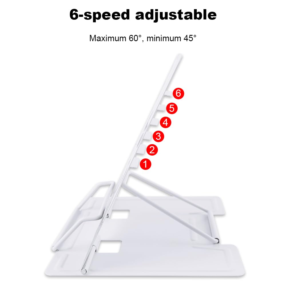 GmeDhc Metal Reading Stand, 6 Levels Adjustable Reading Stand, Children's Height Adjustable, Book Stand, Children Foldable