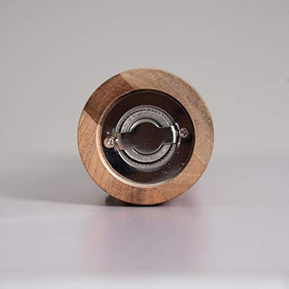 DeroTeno Pepper Mill, Pepper Grinder with Adjustable Stainless Steel Grinder, Acacia Wood, Height 30 cm