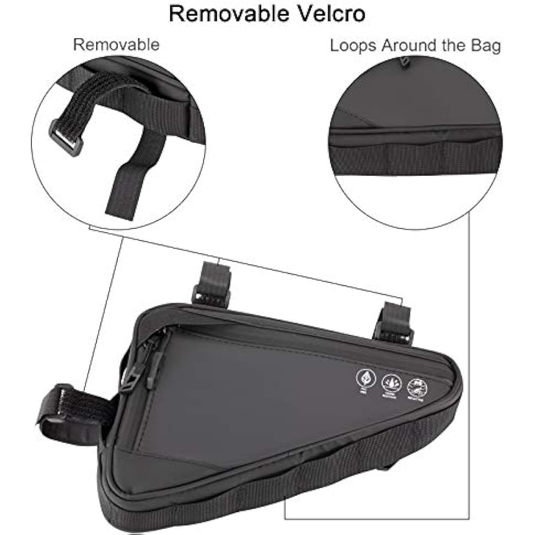 Eyein Bike Triangle Frame Bag, Cycling Waterproof Front Handlebar Bag Strap-On Saddle Pouch Storage Tube Bag with Reflective Stripe for Phone Cash, Repair Tool, Mini Pump Outdoor Sports Riding