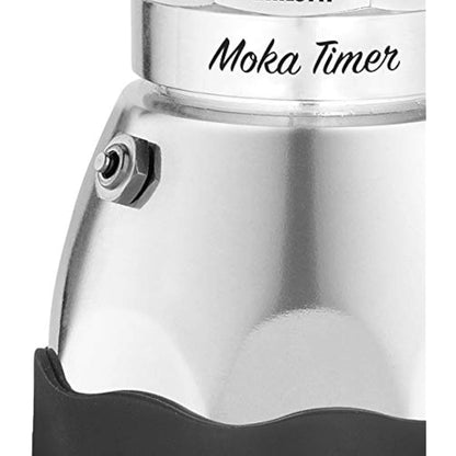 Easy Timer Electric Coffee Maker for 6 Cups – Aluminium in Black/Grey