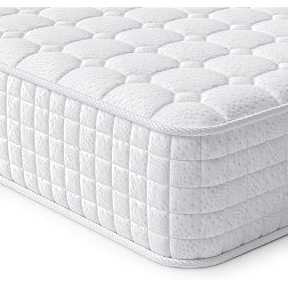 Vesgantti European Small Single Mattress 80x200cm - 10 Inch Hybrid Mattress with Breathable Memory Foam and Individually Pocket Spring - Medium Firm, White