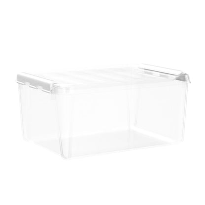 SmartStore 14L Plastic Storage Boxes with Lids - Set of 10 - Transparent - Stackable and Nestable - 10 Year Guarantee- Food Safe and BPA Free -White