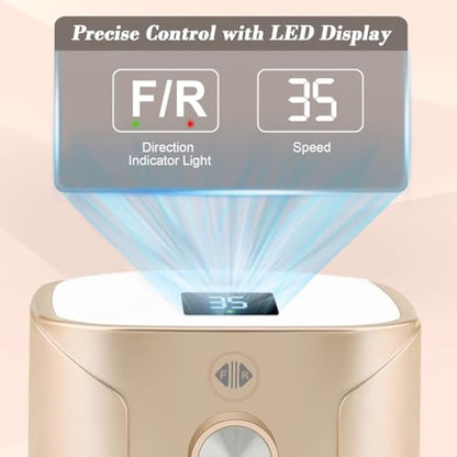 Kredioo Nail Drill 35,000RPM, Electric Nail File for Acrylic and Gel Nails, Professional Nail Drill Machine, Manicure Pedicure Kit with 11 Bits, LCD Display, Touch Button (Gold)