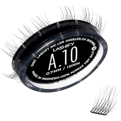 Lashify Amplify 10mm Gossamer DIY Eyelash Extensions Refill, Black, Easy False Eyelashes for a Natural Look