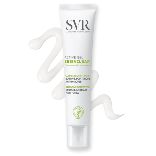 SVR SEBIACLEAR Active - Anti-Blemish Face Gel-Cream for Acne-Prone, Oily, Combination Skin, Intensive Corrector for Whiteheads, Blackheads and