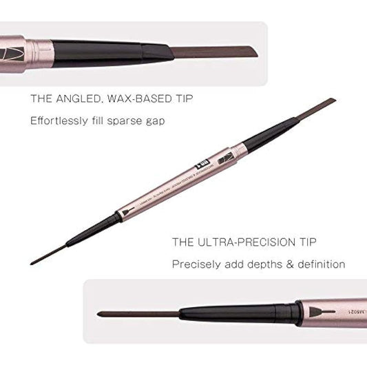 HeyBeauty Eyebrow Pencil with Brow Brush, Double Ended Eyebrow Pen, Automatic Makeup Cosmetic Tool (Khakl Coffee)