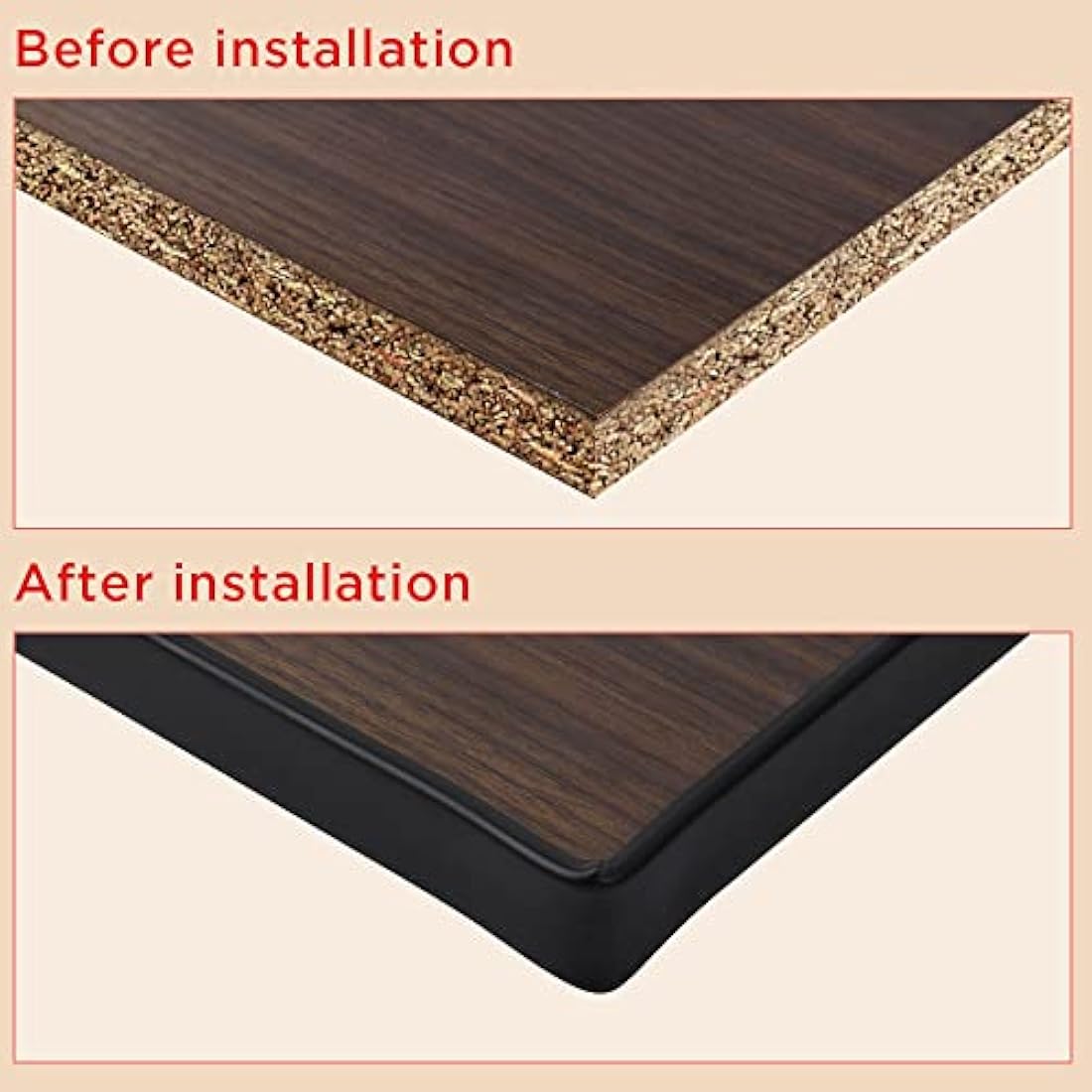 flintronic 5m*18mm U-Shape Flexible Furniture Edge Banding, Baby Safty Baby Edge Protector, Self Adhesive TPE Wood Edging Tape, DIY Furniture Edge Trim for Table, Cabinet, Furniture Restoration