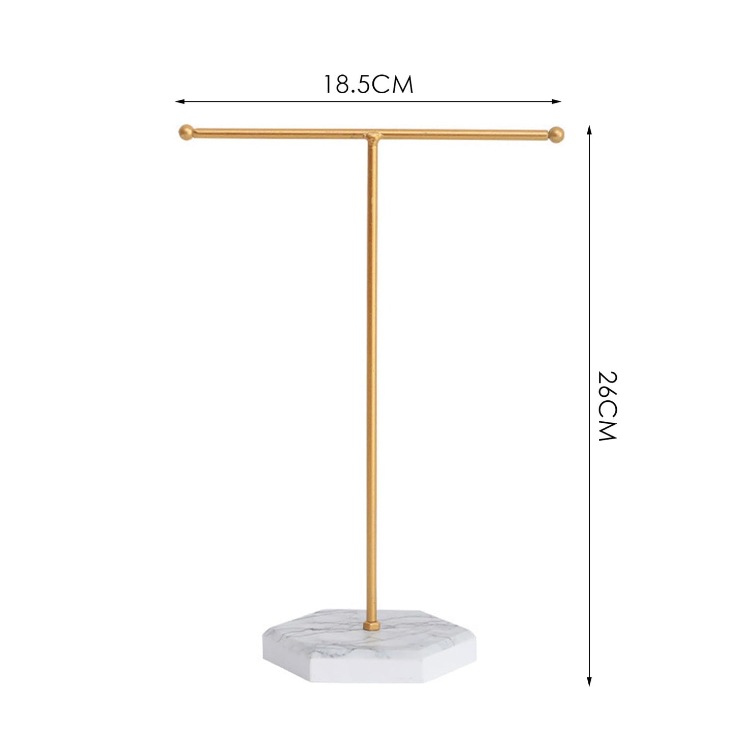 DUINIU 1 Piece Metal Jewelry Stand, Jewelry Storage Rack, T-Shaped Necklace Display Stand, Jewelry Hanging Organizer, Suitable for Necklaces