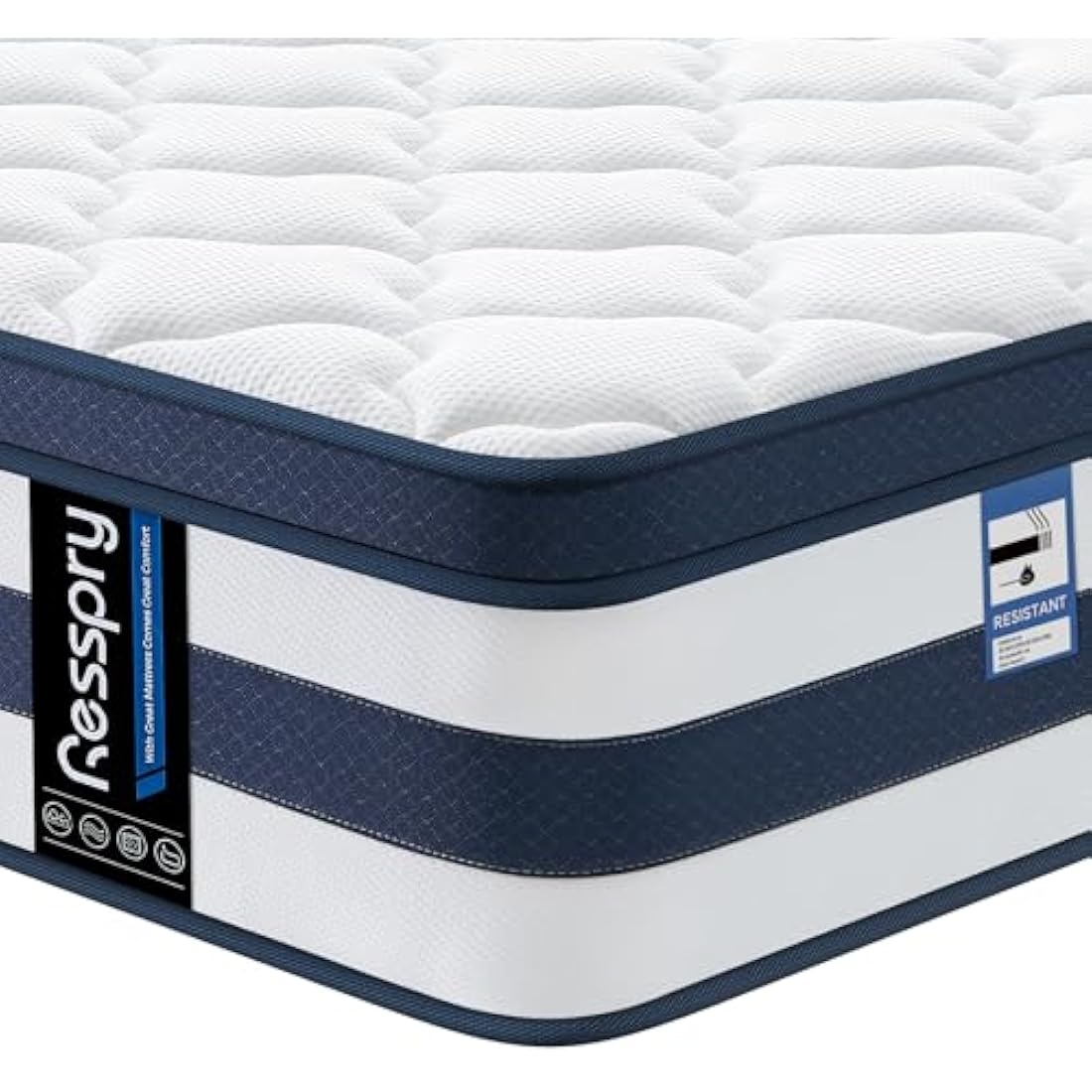 Resspry Single Mattress 3FT, 12 Inch Memory Foam Sprung Hybrid Mattress, 9-Zone Personalized Support for All Sleepers, Medium Firm Puffy Collection, 100 Night Home Trial
