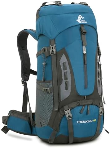 Bseash 60L Waterproof Lightweight Hiking Backpack with Rain Cover,Outdoor Sport Travel Daypack for Climbing Camping Touring