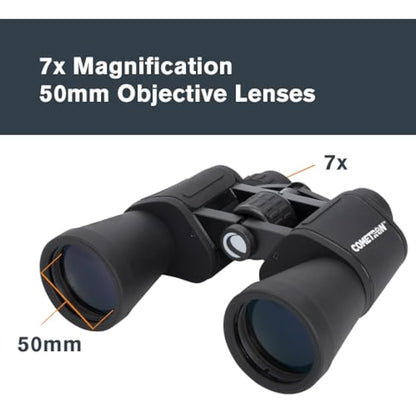 Celestron 71198 Cometron 7x50 Porro Prism Binoculars, Black