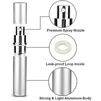 Travel Perfume Atomiser Bottle Refillable, 3 Pcs 6ML Leak Proof Aftershave Atomiser Spray Bottle Refillable Small Perfume Refill Bottle Travel Essentials Mini Perfume Decanter