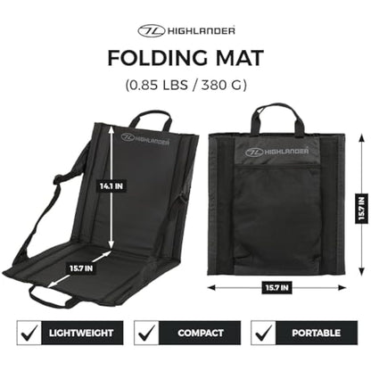 Highlander Outdoor Sit Mat - Portable Seat - Lightweight with Back Support and Pocket - Perfect as a Picnic Chair, Stadium Seat, Beach Chair, or Festival Chair
