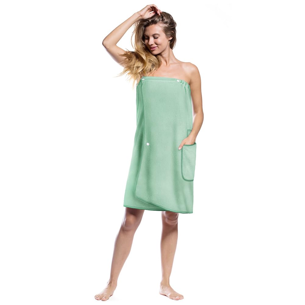 Aomig Towel Wrap Robe for Women, Quick Dry Microfibre Womens Body Wrap Towel, Bathrobe Wrap Adjustable Closure
