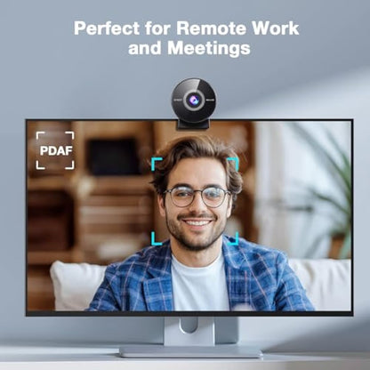 EMEET C950 4K Webcam for PC - 8 Megapixels UHD, PDAF Autofocus, Noise-Canceling Mic, 70° FOV, 1080P@60FPS, Privacy Cover, USB 2.0 Plug&Play, Ideal PC Camera 4K for Zoom/Teams/Google Meet