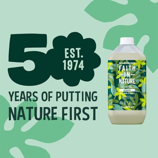 Faith In Nature Natural Seaweed & Citrus Shampoo, Detoxifying for Oily Hair & Scalp, Vegan & Cruelty Free, No SLS, Silicones or Parabens, 5L Refill Pack