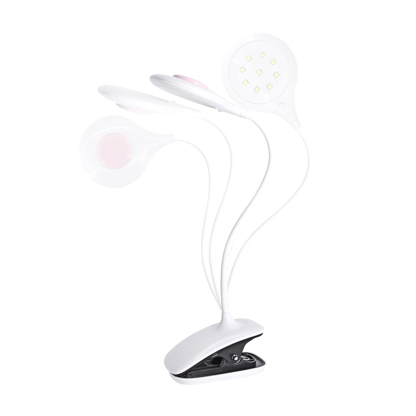 UV LED Nail Lamp with Gooseneck & Clamp,18W Flexible UV Gel Nail Dryer Desk Light for Curing Acrylic Gel Nails Art Tips,Hands Free,USB Input