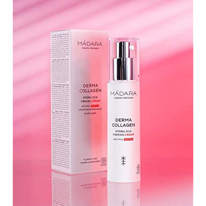 Derma Collagen Hydra-Silk Firming Cream – Hydrating & Anti-Aging Face Cream with Peptides, Microalgae & Hyaluronic Acid for Firmness & Elasticity, 50ml