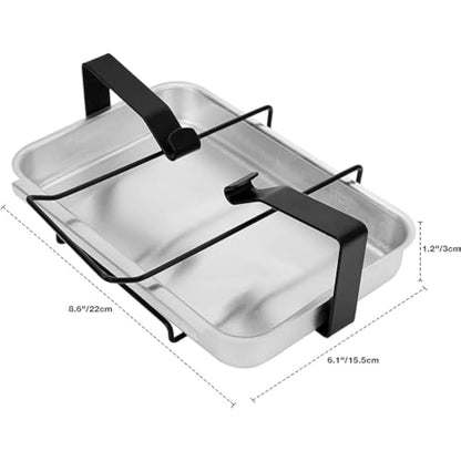 onlyfire Aluminum Catch Pan and Holder/Grease Collection Pan Drip Pan for Weber Gas Grill