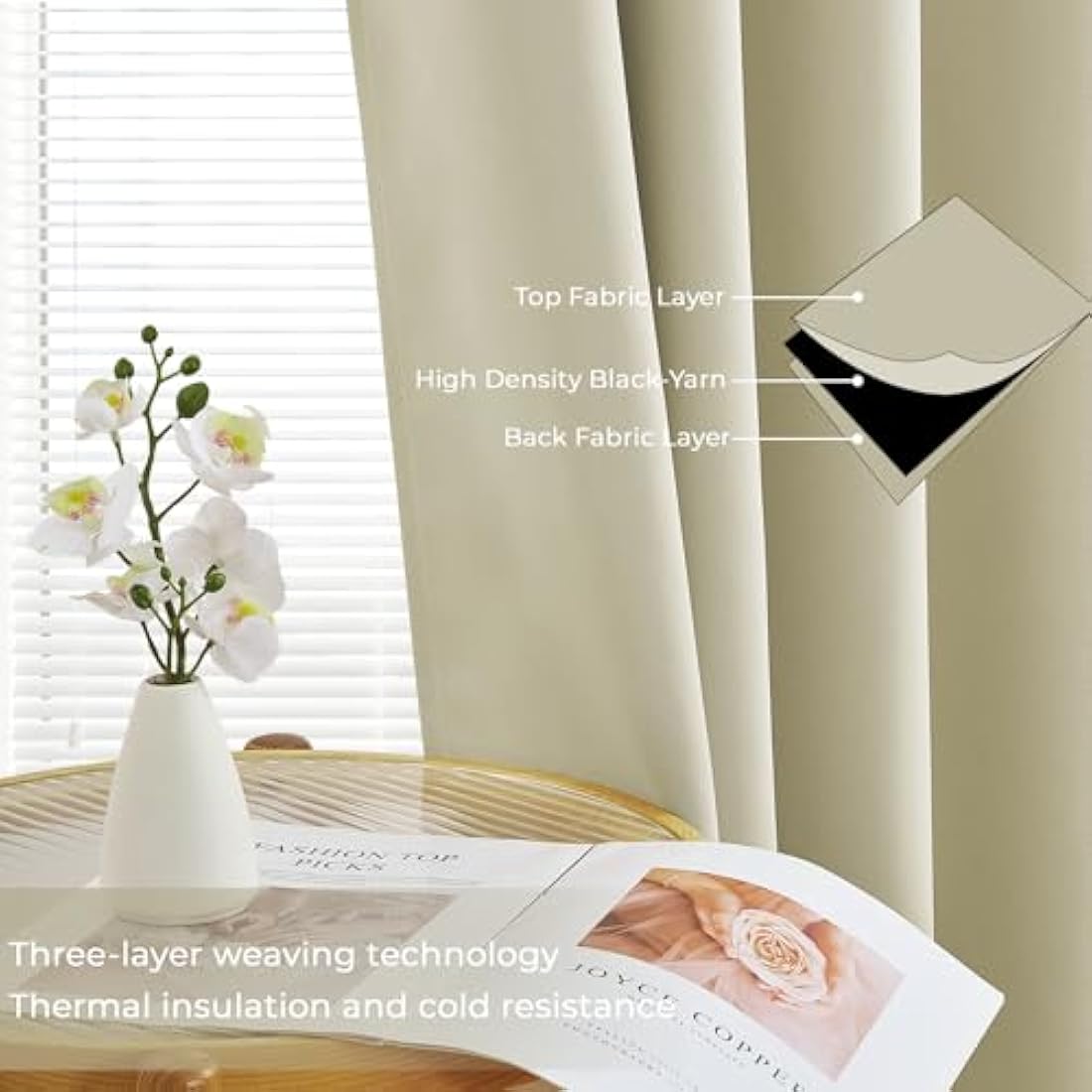 MRTREES Blackout Curtains Bedroom 90 Drop 2 Panels Biscotti Beige Eyelet Thermal Curtain for Living Room Soft Texture Window Treatments for Kids 46x90 Inch 117x228 CM