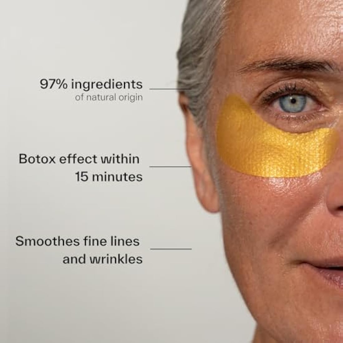 DAY+ | Anti-Aging Eye Patches | Fills Wrinkles & Fine Lines, Tones the Eye Contour | Rejuvenated Look | Hyaluronic Acid, Carambola, Provitamin B5 | 97% Natural Ingredients | Pack of 3 Pairs