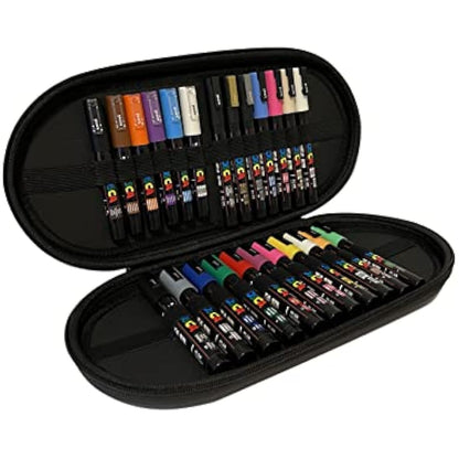 POSCA Water Based Permanent Marker Paint Pens with Premium Quality Travel Case for Arts and Crafts. Multi Surface Use On Wood, Metal, Paper, Cardboard, Glass, Fabric & Rock. Set of 24 Vibrant Colours