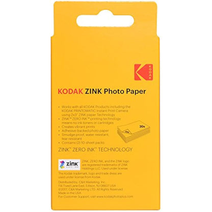 KODAK 5x7 cm Premium ZINK Photo Paper (20 Sheets) Compatible with KODAK PRINTOMATIC